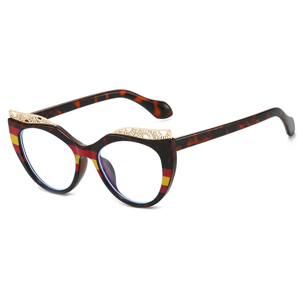 New Luxury Matching Colorful Cat Eye Sunglasses Women Personality Hollow Frame Design Casual All Match Men Glasses UV400