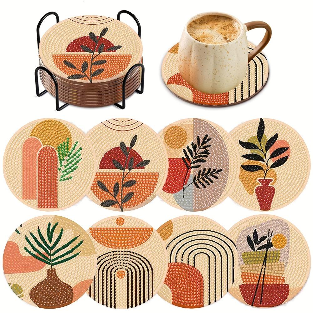 DIY Diamond Painting Point Diamond Coaster, Full Diamond Round Valentine's Day Thermal Insulation Mat, Diamond Painting Coaster