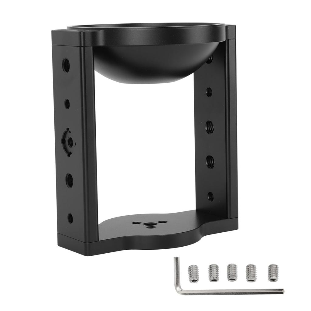 100mm Tripod Head Bowl Riser with 1 4in 3 8in Threaded Holes Aluminum Alloy Half Ball Flat to Bowl Adapter for Tripod