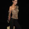American Hot Girl Leopard Print One-Shoulder Ruffled Camisole Top