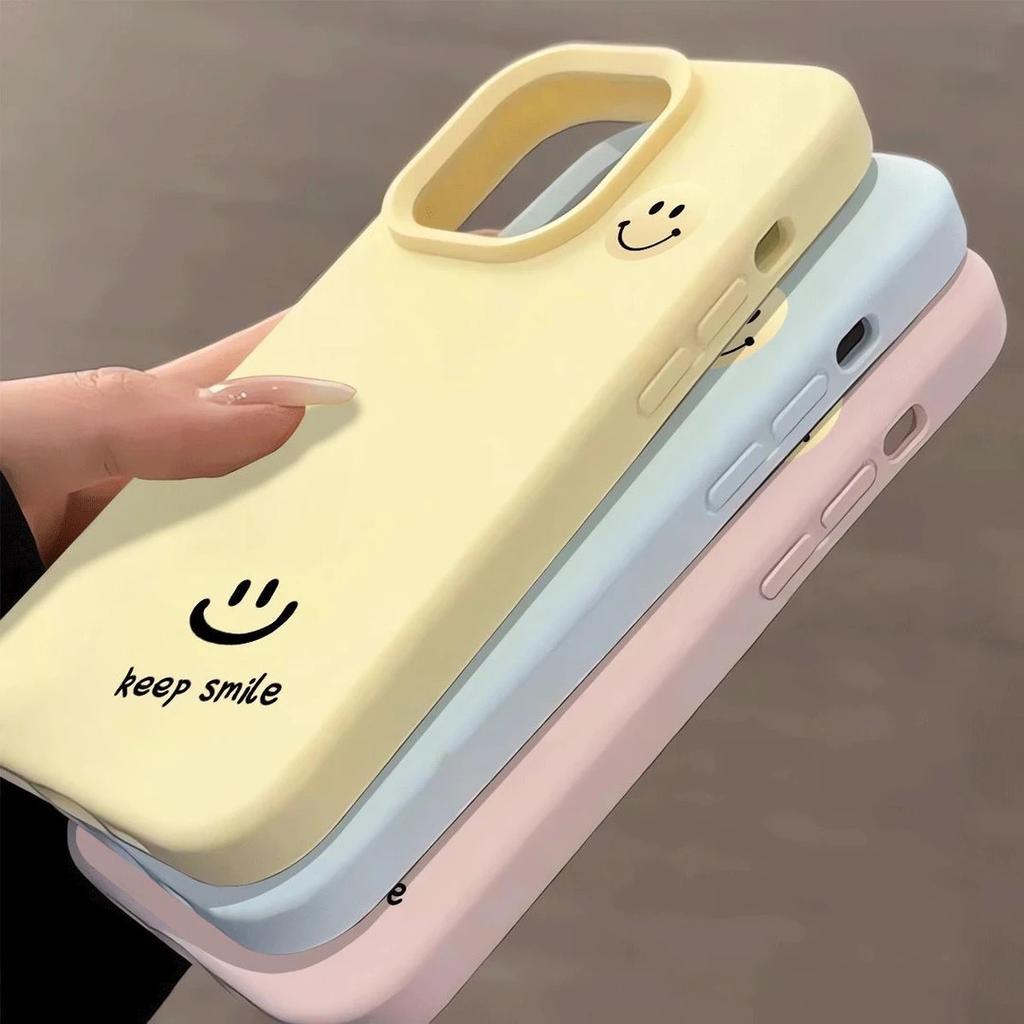 Simple smiley face for iPhone Apple 17/16pro mobile phone case 14 glutinous rice 13 liquid 12 men and women 15 soft cover