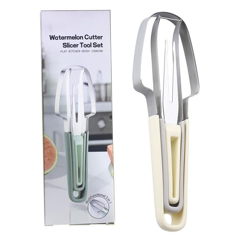 3-in-1 Stainless Steel Watermelon Slicer & Fruit Cutter