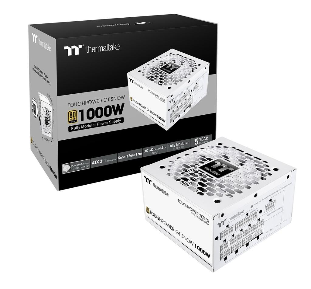 Thermaltake TOUGHPOWER ATX Express Compatible 80PLUS GOLD PC Power Supply PS1616 GT/1000W 3.1 Slot/PCI 5.1 Unit, White, PS-TPT-1000FNFAGJ-W,