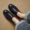 Fashion 2025 New Spring Genuine Leather Women Shoes Round Toe Women Pumps Brogue Designs Shoes for Women Med Heel Loafers Ladies Shoes