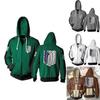 Premium Attack On Titan Hoodie Hooded Sweater Sweatshirt Zipper Coat Cosplay Costume For Fans