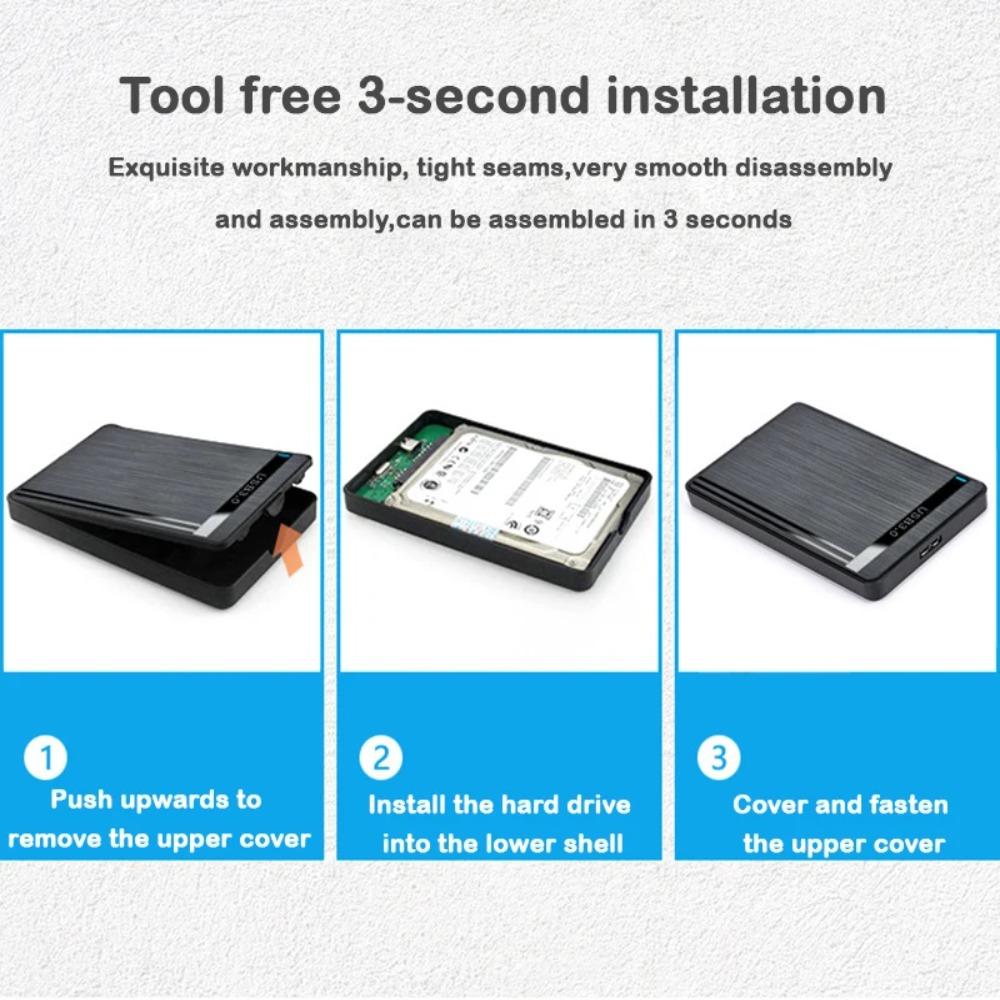 Useful Storage Devices HDD Enclosure SATA 2.5 Inch Hard Disk Drive USB 3.1 Computer Peripherals External Mobile Hard Disk Case