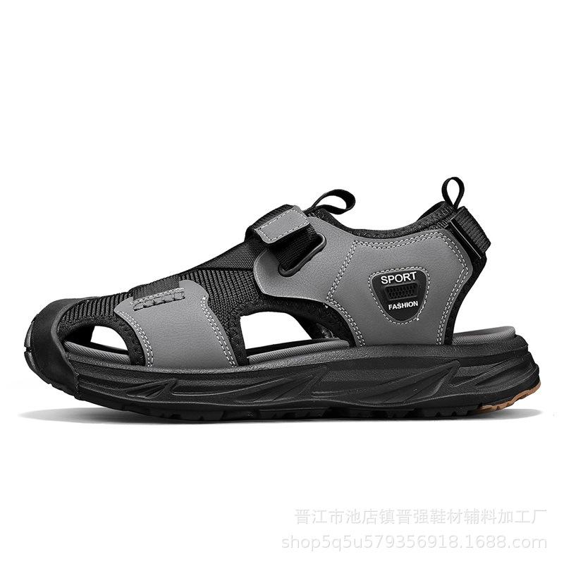 

Большой размер мужские летние новые спортивные и повседневные сандалии в тренде, уличные универсальные сандалии на платформе с закрытым носком, пляжная обувь 45 зелёный