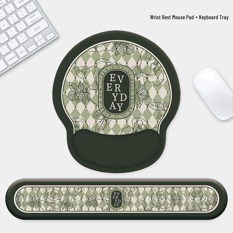

Fumaide Retro Rose Ergonomic Mouse Pad & Keyboard Wrist Rest Set