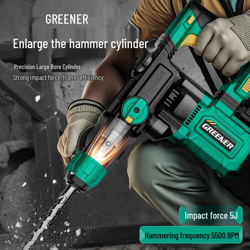 GREENER Cordless Brushless Rotary Hammer & Demolition Tool CN plug (adapter included)