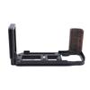 Acogedor L-Plate Grip, Wooden Handle with Aluminum Alloy Base for DF Micro Single Camera, Quick Release 1/4-inch Screw Hole, Anti-Slip Pad (BLACK)
