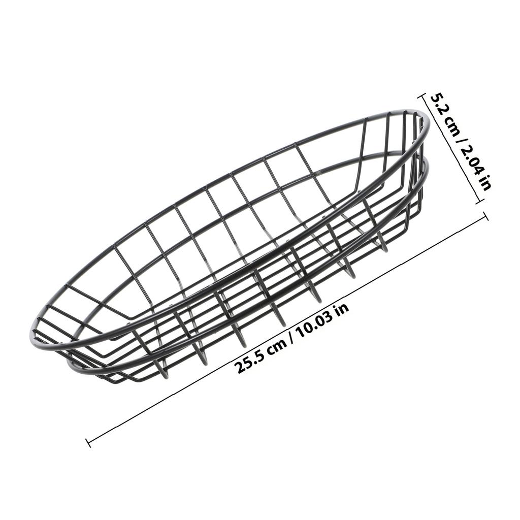 2Pcs Iron French Fries Storage Basket Hollow Design for Snacks Fruit Dessert Bread Chips Serving Home Hotel Party Decorative
