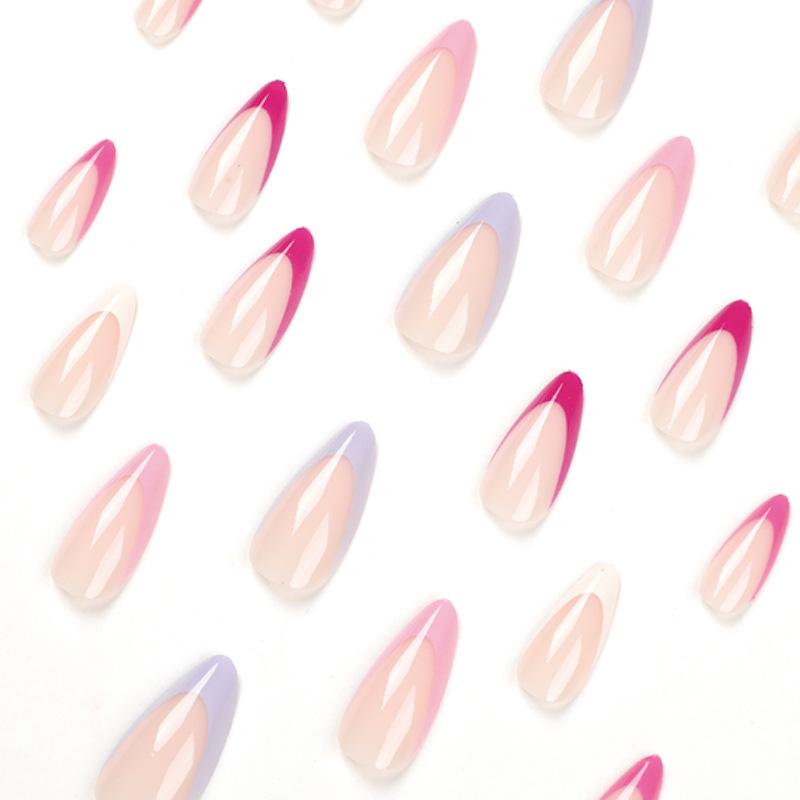 Tragbare Maniküre Einfache Fünf-Farben Französische tragbare Maniküre Abnehmbares Nagelstück Press-On-Nägel