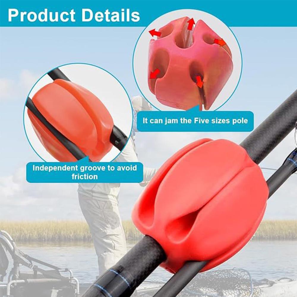 4 Pcs 5 Holes Rubber Rod Holder Protection Rubber Fishing Rod