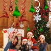 30pcs Spiral Hanging Decorations White Snowflakes Green Christmas Tree Red Deer - for Christmas Birthday Party Room Decorations