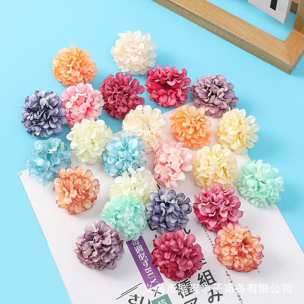 Artificial Flowers Ball Material Silk Carnation Wedding festival Decorative Wreath Home vase table Bride Brooch DIY gift props