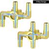 Solid Brass 5/8" 4-Way Heater Control Valve with Switch, 16mm Hose Barb Automotive Bypass