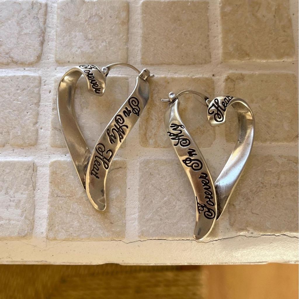 925 Sterling Silver Vintage Earrings For Women Trendy Simple Retro Heart Earring Jewelry Prevent Allergy Party Accessories Gift