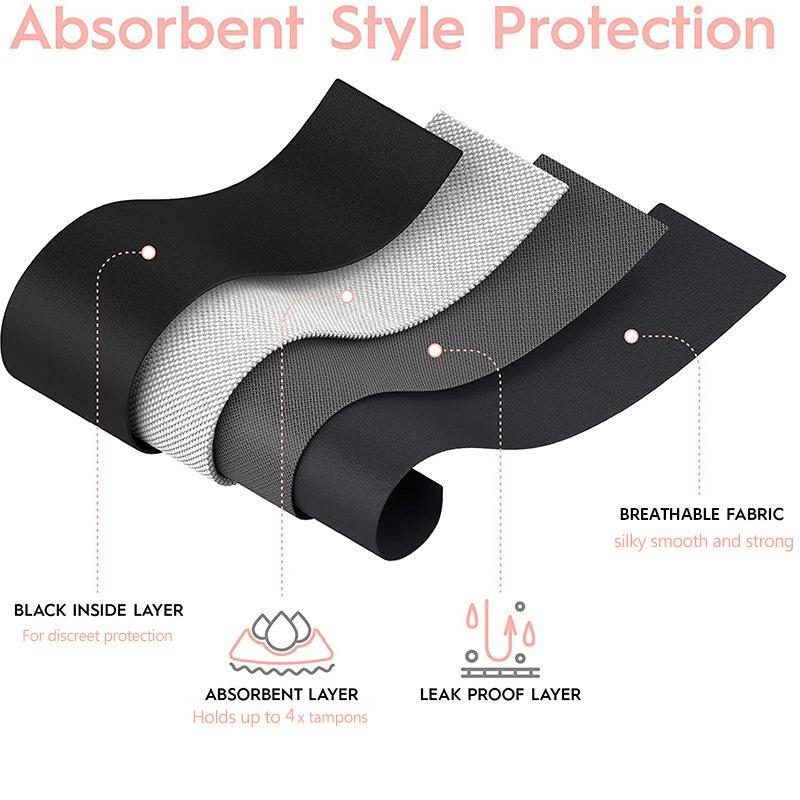 European and American women's menstrual period four-layer sexy lace leak-proof protective menstrual hygiene underwear