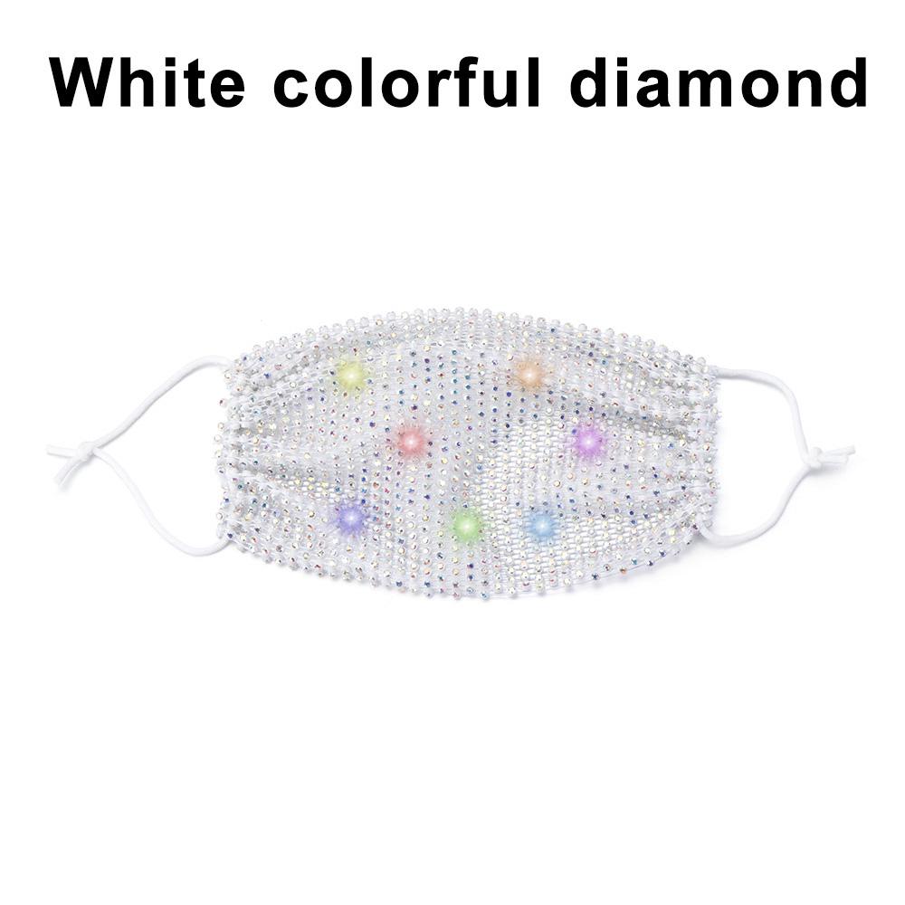 Bling Reticulated Rhinestone Night Club Party Adult Face Mask Vintage Trendy Crystal Mouth Mask Popular Dance Exotic Veil Masks