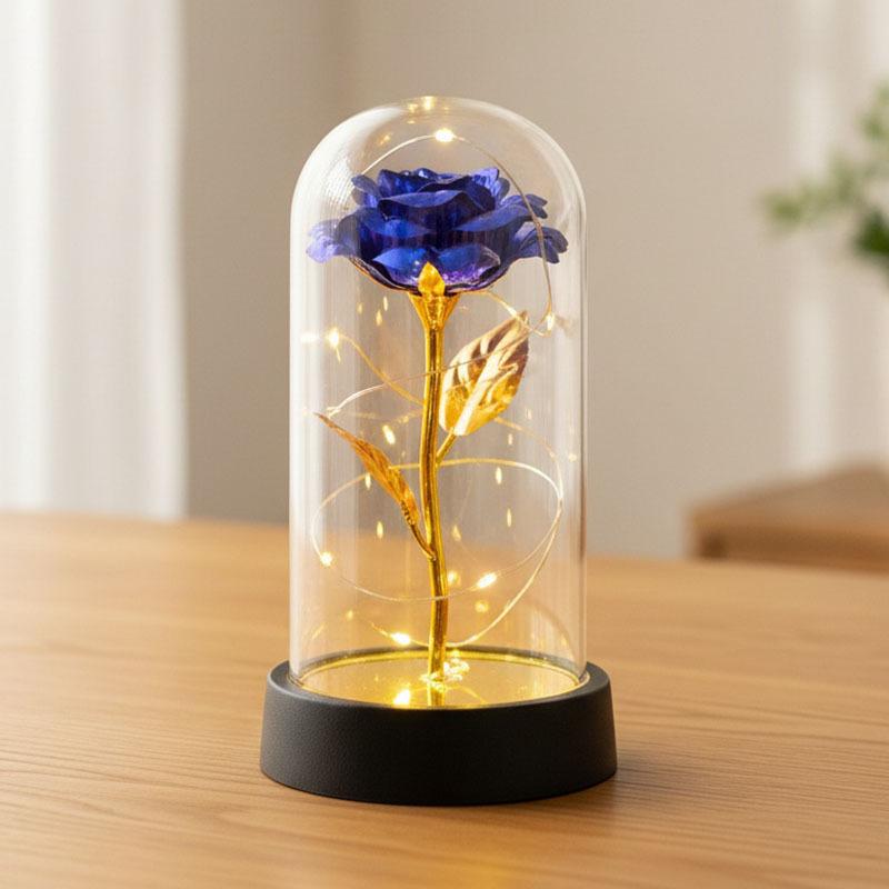 Valentine's Day Gift Rose Immortal Flower Glass Cover Night Light Qixi Festival Mother's Day Christmas Creative Ornament