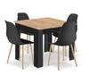 Set: Np Table 80X80Cm Artisan Black Legs + 4 Wat Chairs Black / Natural Legs