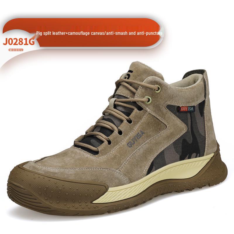 Pánská bezpečnostní obuv s ocelovou špičkou: Prodyšné, Snadné nazouvání/vyzouvání, Proti nárazu, Proti propíchnutí, Proti jiskrám; Ideální pro stavebnictví a svařování.