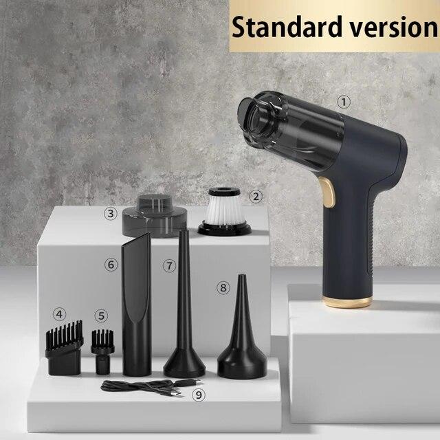 

5000Pa беспроводной автомобильный пылесос сильный всасывающий ручной робот домашний и автомобильный мини-пылесос двойного назначения прибор чёрный