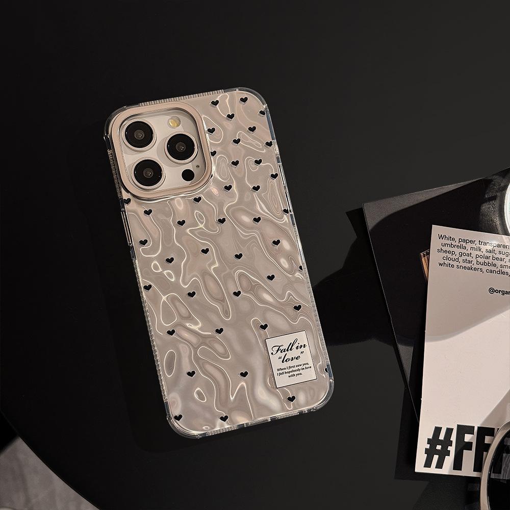 Black Heart Case for iPhone 13 iPhone 15 iPhone 16 Pro Max