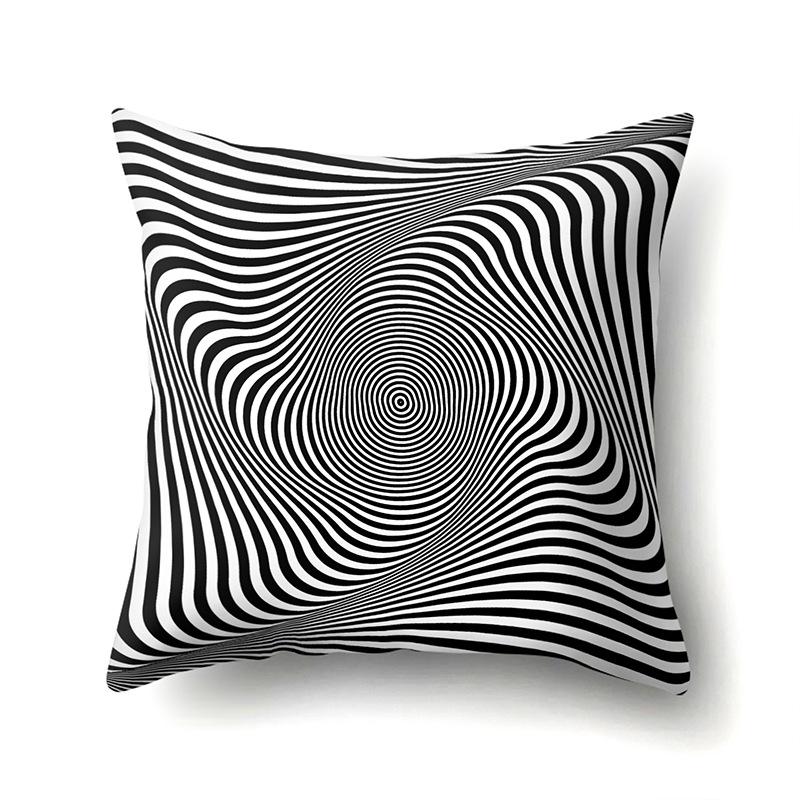 Gray Nordic Retro Ins Light Luxury Polyester Pillowcase Car Decoration Home Printed Waist Rest Pillowcase