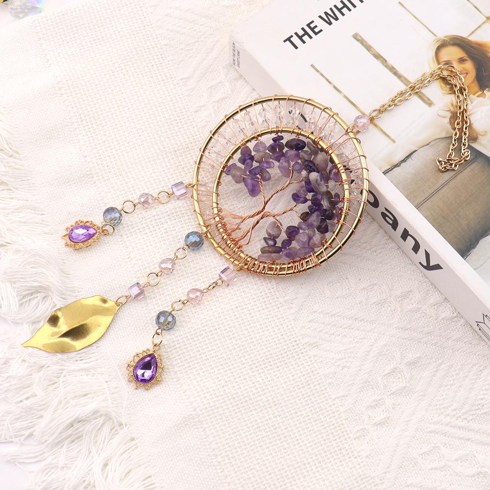 Handmade Sunlight Crystal Dream Catcher: Rainbow Wind Chime Pendant for Girl's Room Gift