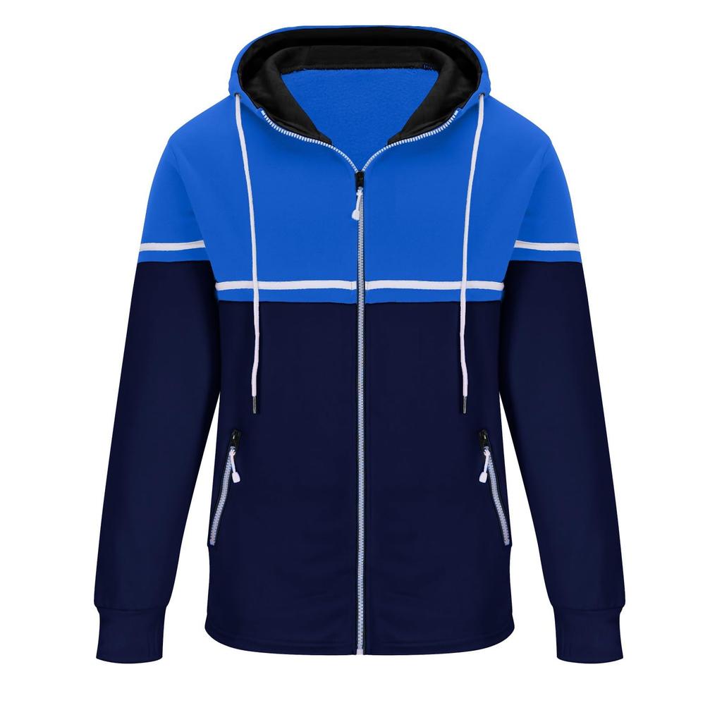 Men Zip Up Jackets Sweatshirt Hooded Winter Coat Sports Outerwear Fall Fashion Clothes