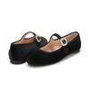 Barbara Velvet Jewelry Buckle Mary Jane Flat Bbe515bk