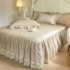 Bedroom Household Single-piece Sanding Bed Skirt Solid Color Skin-friendly Bedspread Bed Cover Bedroom Student Dormitory Sheets