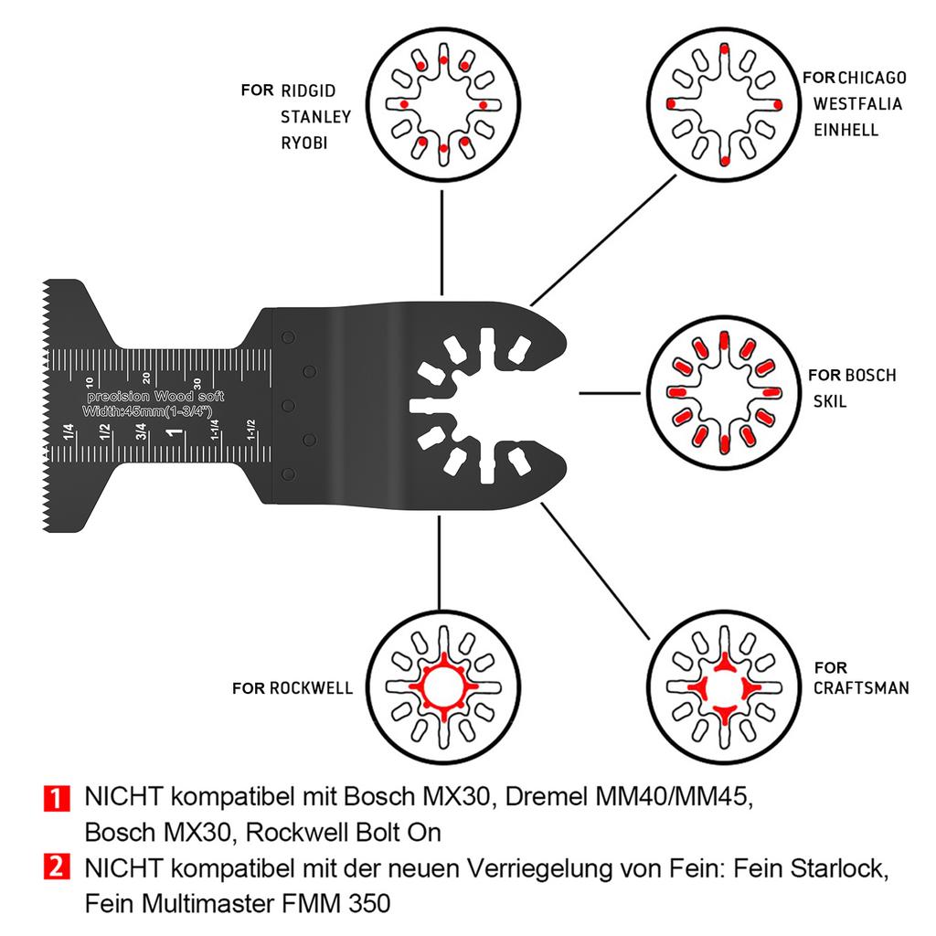 10/24pcs Oscillating Blades Multifunctional Blade Saw Fine Workmanship  35MM 45MM 87MM High Carbon Steel Blade Saws Quick Releas