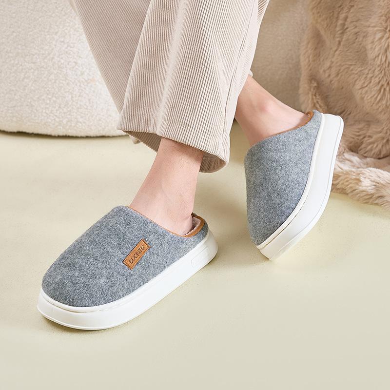 Deodorant cotton slippers winter velvet warm thickened non-slip outer wear home cotton slippers winter