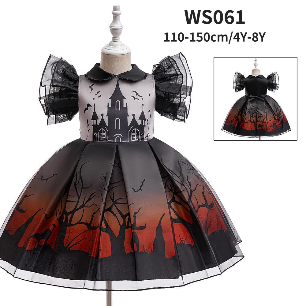 

Halloween Cosplay Girls Printed One-Piece Dress - Children s Holiday Party Evening Dress 130cm