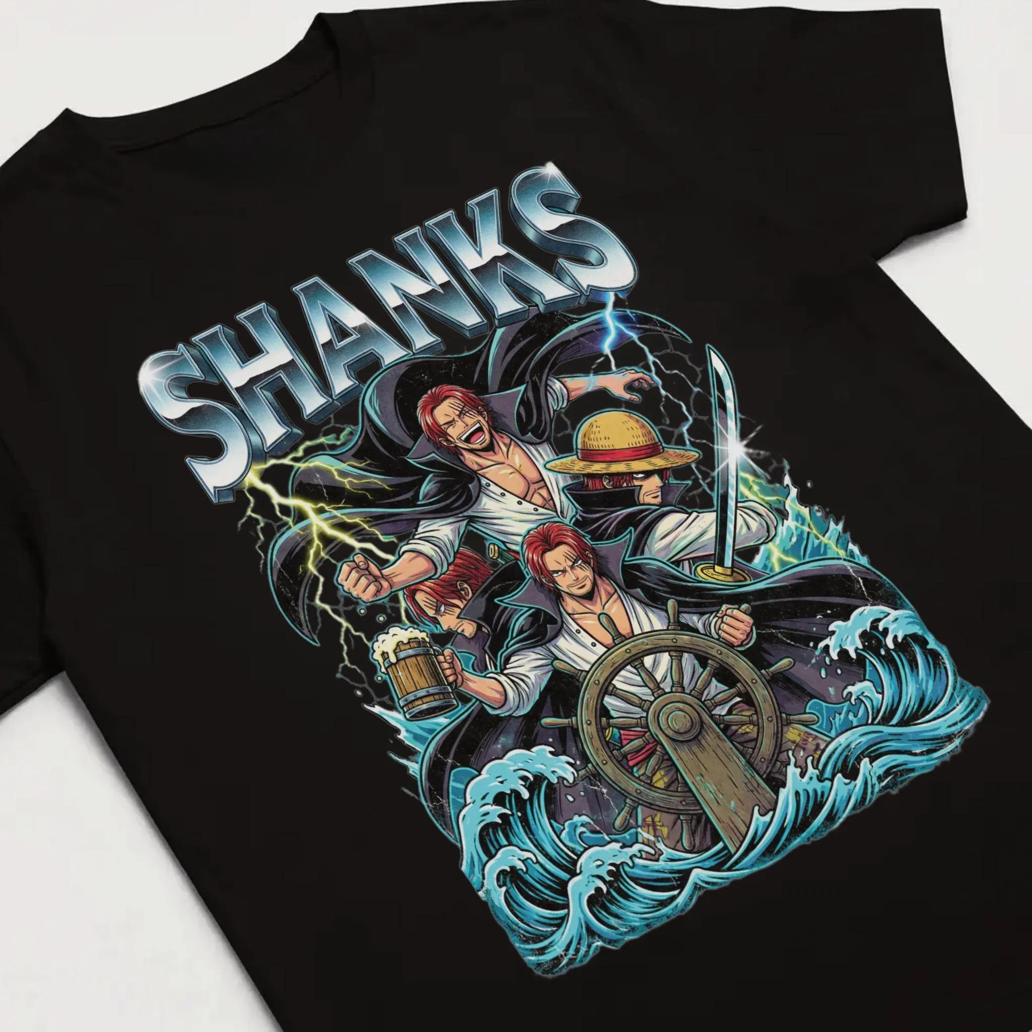 Red Hair Pirate Emperor TShirt Straw Hat Unisextor Anime Tee One Armed SwordsUnisex Graphic Ocean ConquerorHaki Aura Veteran Gift S