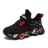 Boys Running Shoes Kids 7-12 Years Lightweight Breathable Mesh Sneakers With Hook Loop