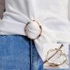T Shirt Tie Clip Brooch Waist Buckle Versatile Clothing Ring Wrap Holder Fashion Metal Round Circle Clip Buckle