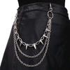 Nouvelle Chaîne de Pantalon à Rivets Punk pour Femmes Hommes Hip Hop Couleur Argent Chaîne de Taille Multicouche Bijoux de Robe Accessoires Gothiques Rock