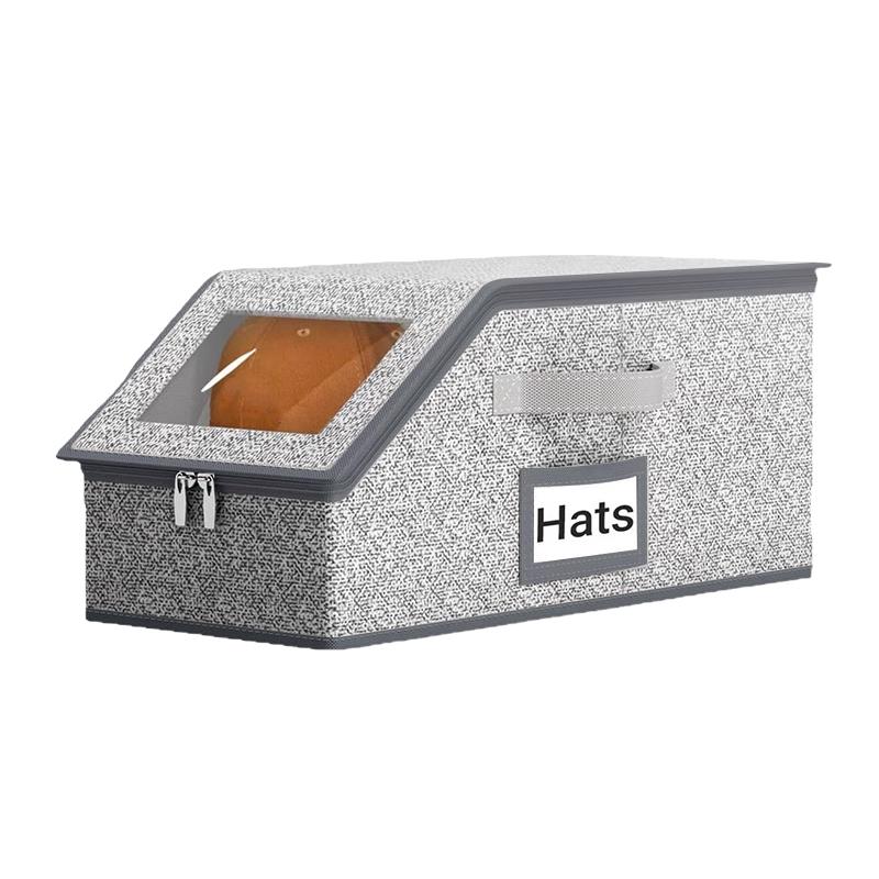 

Foldable Zipper Baseball Cap Storage Box Non-woven Dustproof Storage Box Hat Storage Box Wardrobe Storage Boxes Storage