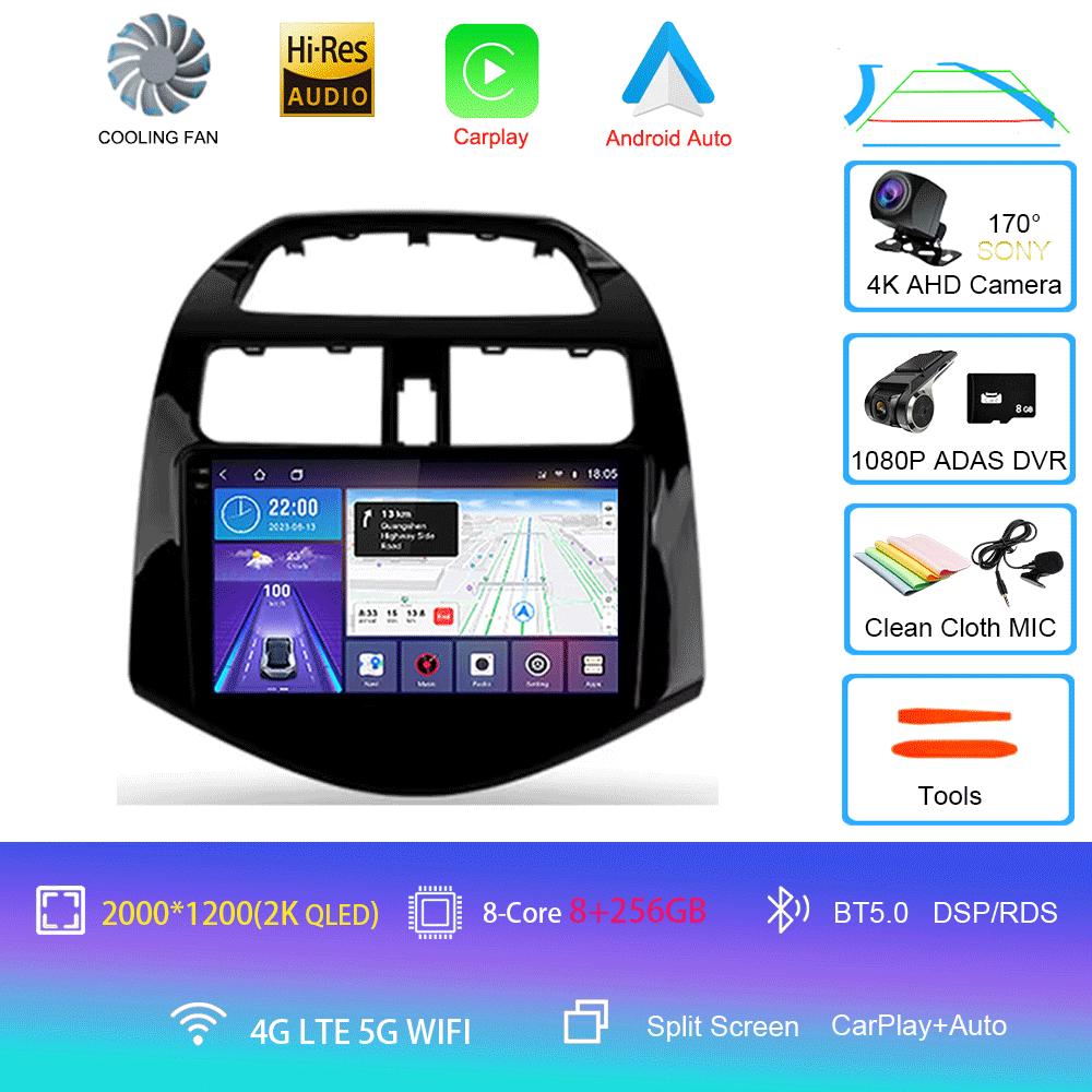 Car Radio Android 14 Carplay Auto Multimedia Player for Chevrolet Spark Beat Matiz Creative 2009 - 2016 E53 X5 M5 2din Stereo