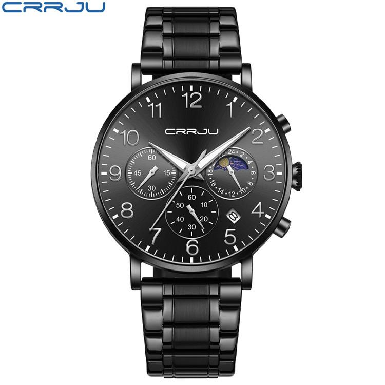 CRRJU-2276 Men's Watch Casual Personality Watch Men's Watch Student Watch Simple Steel Band Calendar