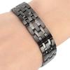 Men DoubleRow Magnetic Therapy Bracelet Pain Relief Magnet Bracelet Healthy Care Black