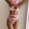 Sexy Lingerie Sexy Sexy See-through with Breast Pad Three-Piece Set