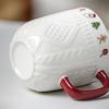 380ml Christmas Sweater Ceramic Mug with Festive Holiday Icons – Red Handle Coffee & Tea Cup Gift for Winter and Xmas