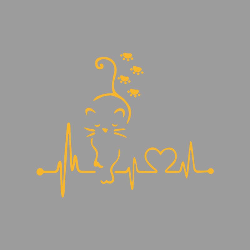 Cute cat paw print heartbeat melody creative&funny stickers for cartoon fans&lover,high quality for car trucks motorcycles