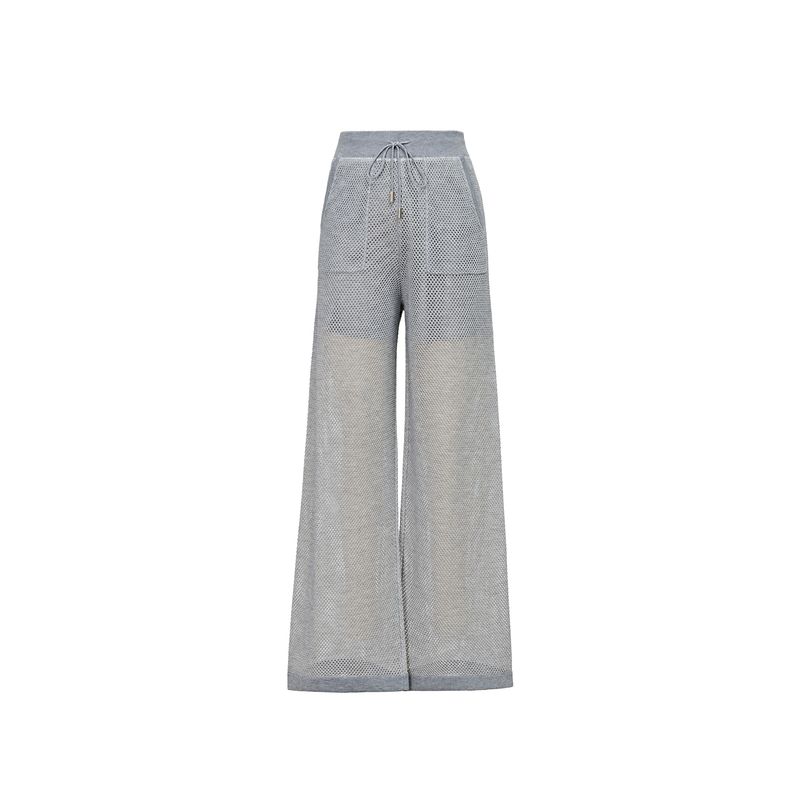 

Blacknini Теннисный набор Роскошная 14G Блестящая пряжа Двухцветный ажурный вязаный худи/брюки Pants(Very little In Stock) S