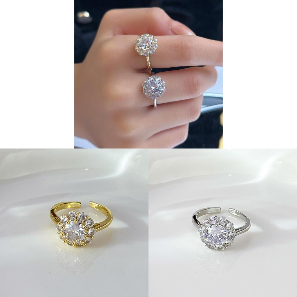 Geometrischer Kupferring mit Zirkonverzierungen, perfekt für den Alltag