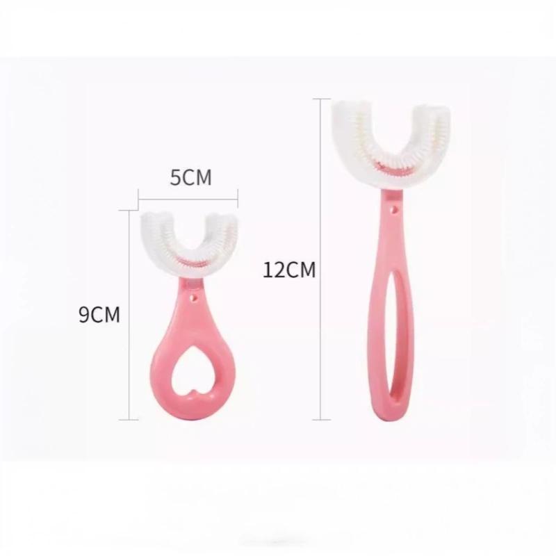 Kids U Shaped Toothbrush Anti-choking Design Food Grade Silicone Bristles Full Teeth Coverage for Toddlers Safe Brushing